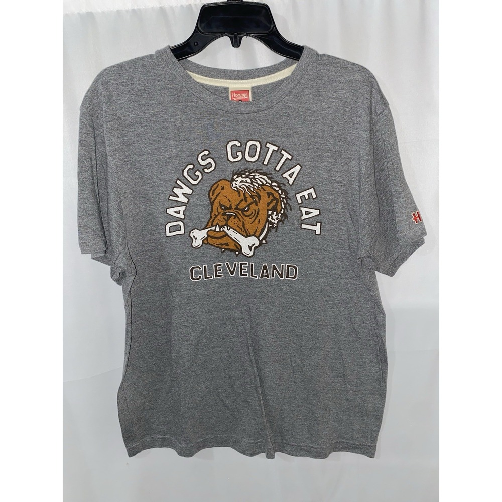 Homage Cleveland Browns Dawgs Gotta Eat T Shirt Medium